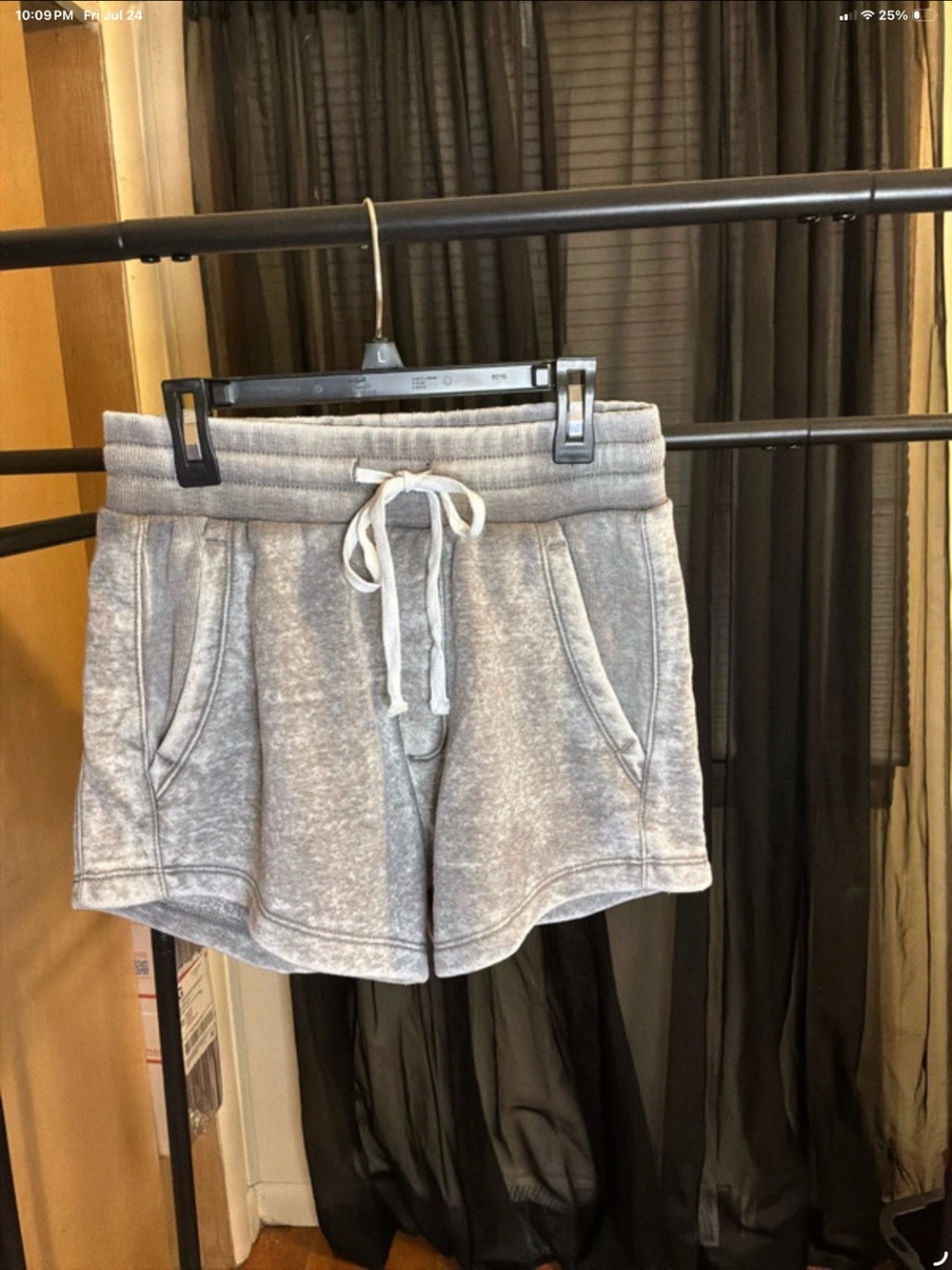 Reflex Light Gray Athletic Drawstring Lounge Shorts